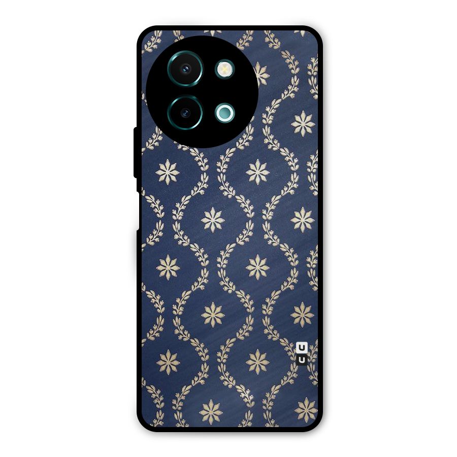Gorgeous Gold Leaf Pattern Metal Back Case for Vivo Y58