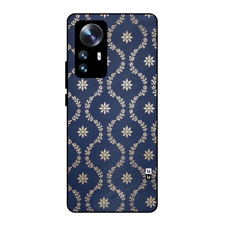 Gorgeous Gold Leaf Pattern Metal Back Case for Xiaomi 12 Pro