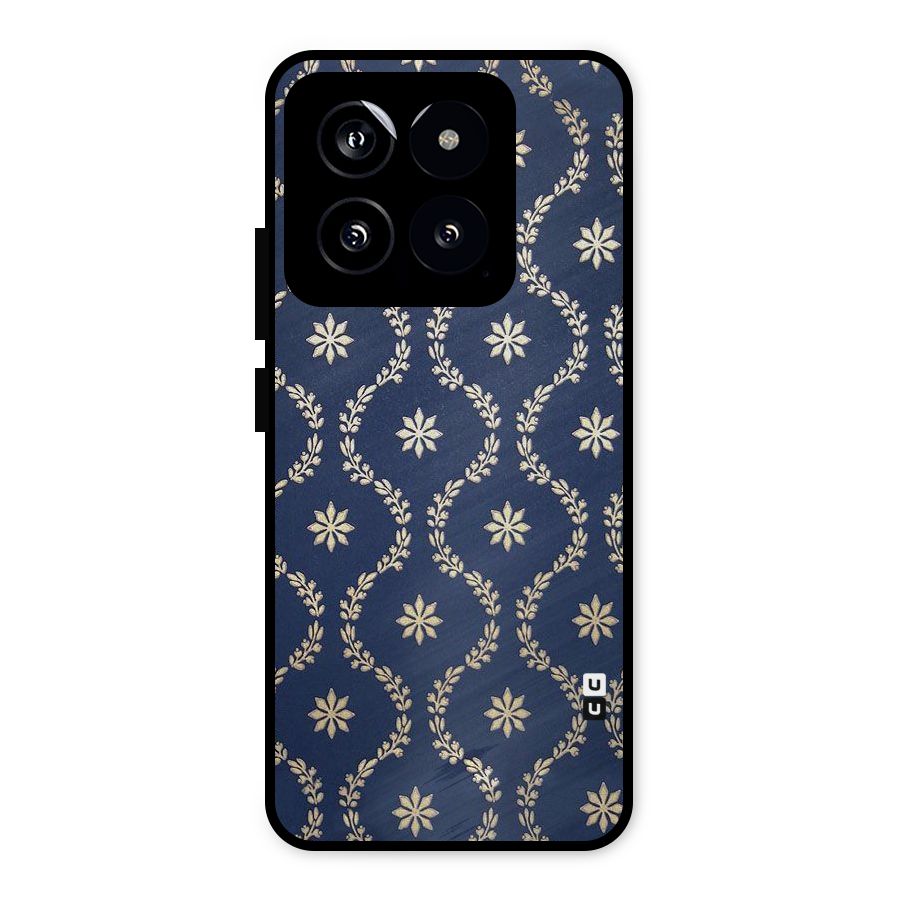 Gorgeous Gold Leaf Pattern Metal Back Case for Xiaomi 14