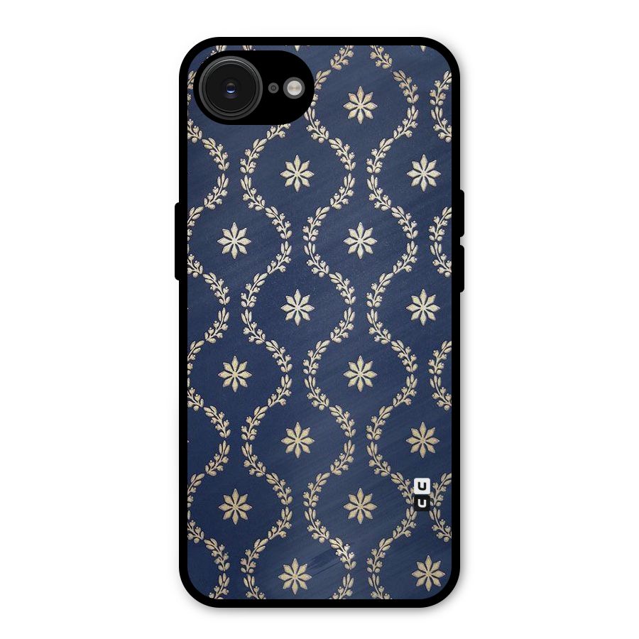 Gorgeous Gold Leaf Pattern Metal Back Case for iPhone 16e