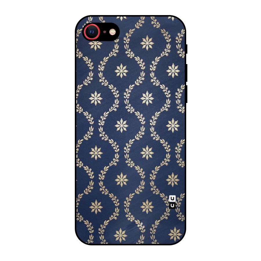 Gorgeous Gold Leaf Pattern Metal Back Case for iPhone SE 2020