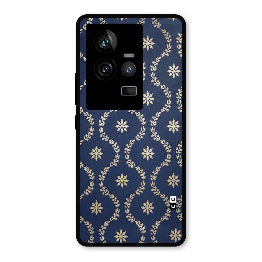 Gorgeous Gold Leaf Pattern Metal Back Case for iQOO 11 5G