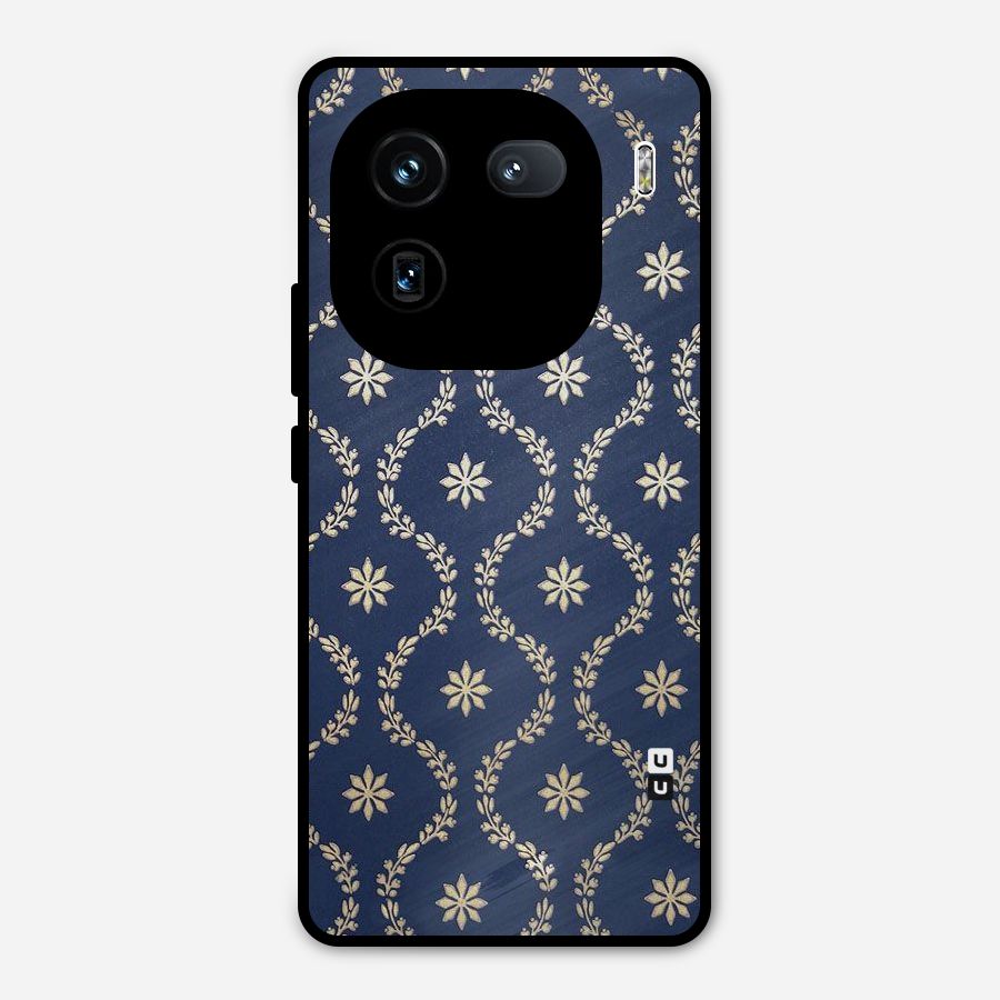 Gorgeous Gold Leaf Pattern Metal Back Case for iQOO 12