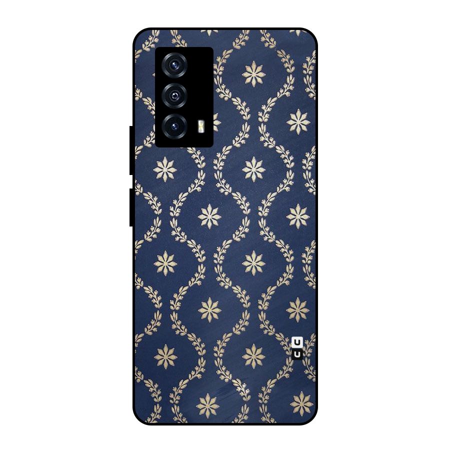 Gorgeous Gold Leaf Pattern Metal Back Case for iQOO Z5