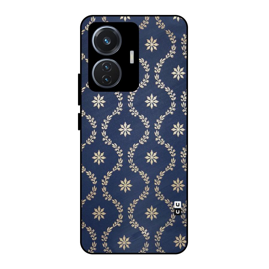 Gorgeous Gold Leaf Pattern Metal Back Case for iQOO Z6 44W