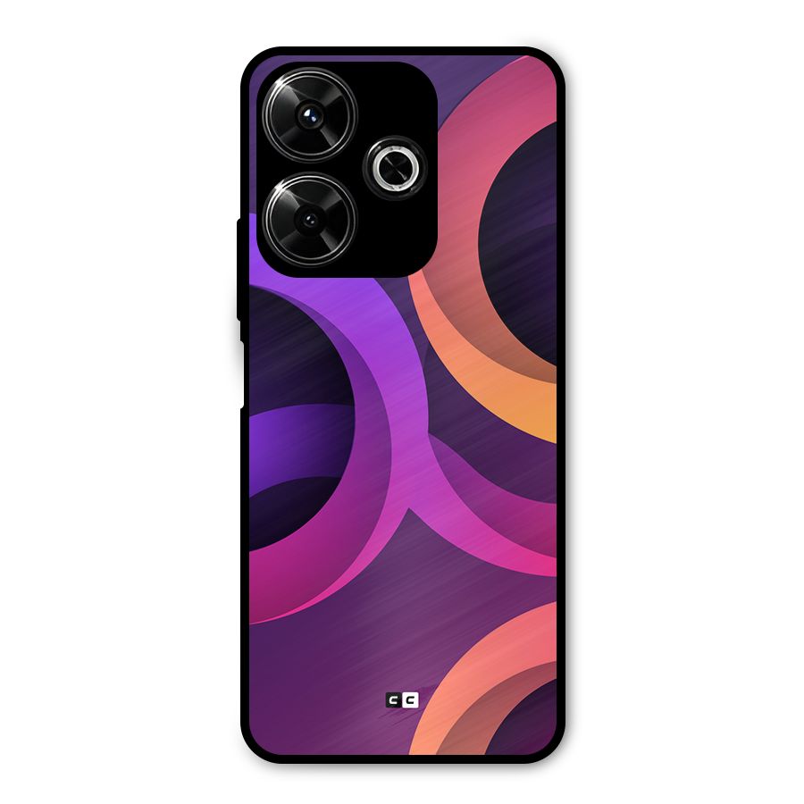Gradient Rings Metal Back Case for Poco M6 Plus