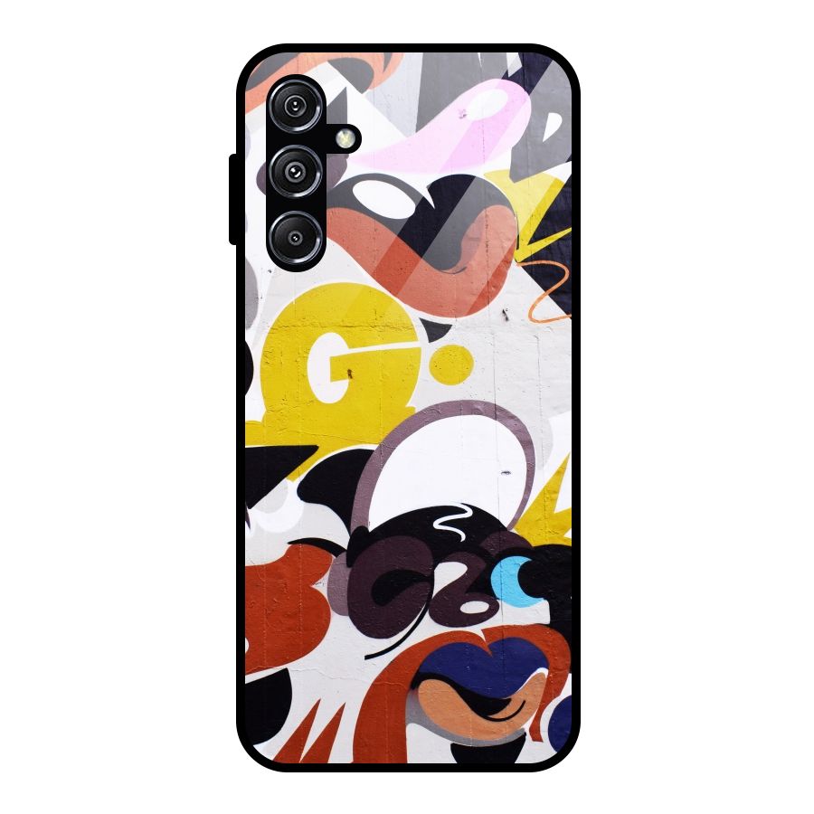 Graffiti Wall Glass Back Case for Galaxy M34 5G