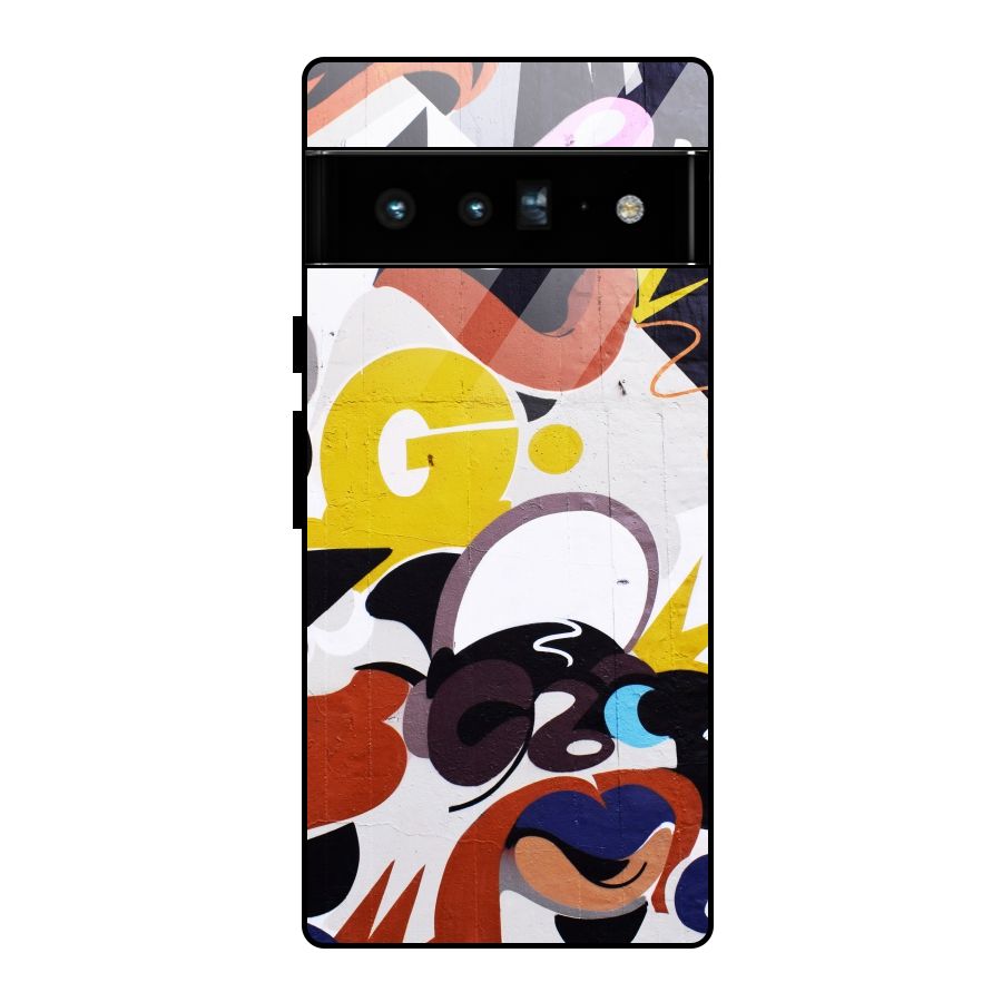 Graffiti Wall Glass Back Case for Google Pixel 6 Pro
