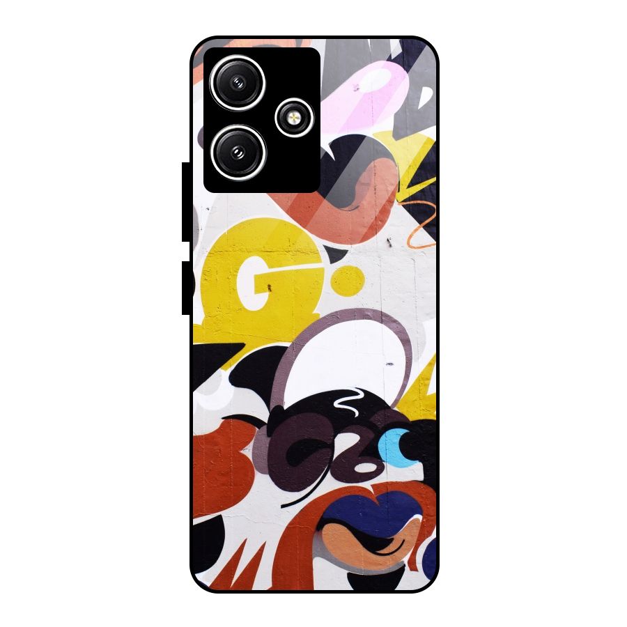 Graffiti Wall Glass Back Case for Poco M6 Pro