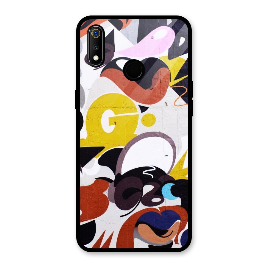 Graffiti Wall Glass Back Case for Realme 3i