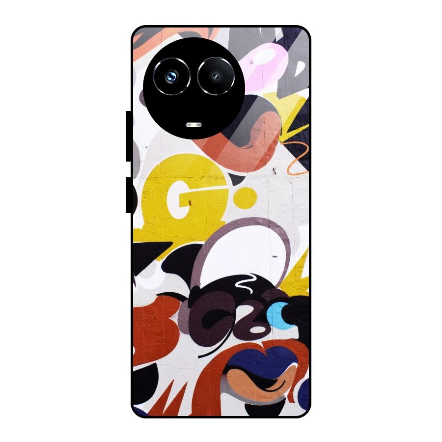 Graffiti Wall Glass Back Case for Realme Narzo 60X