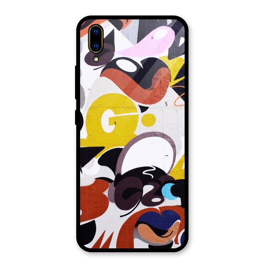 Graffiti Wall Glass Back Case for Vivo V11 Pro