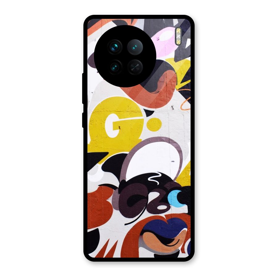 Graffiti Wall Glass Back Case for Vivo X90
