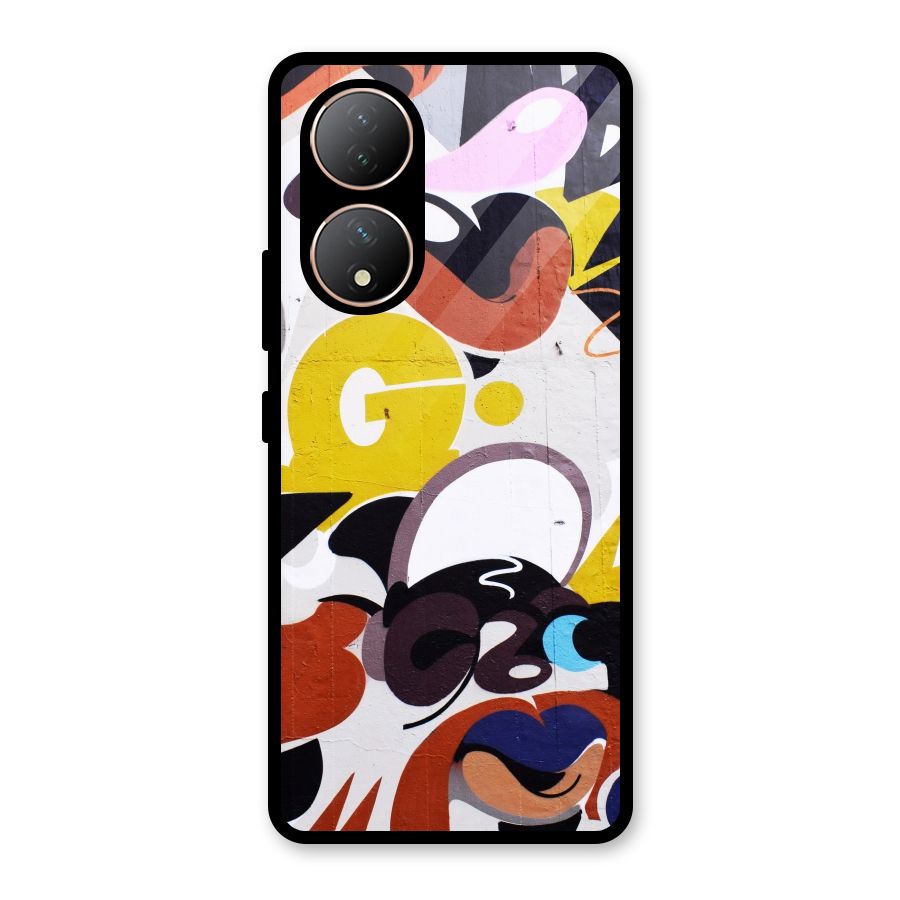 Graffiti Wall Glass Back Case for Vivo Y100A