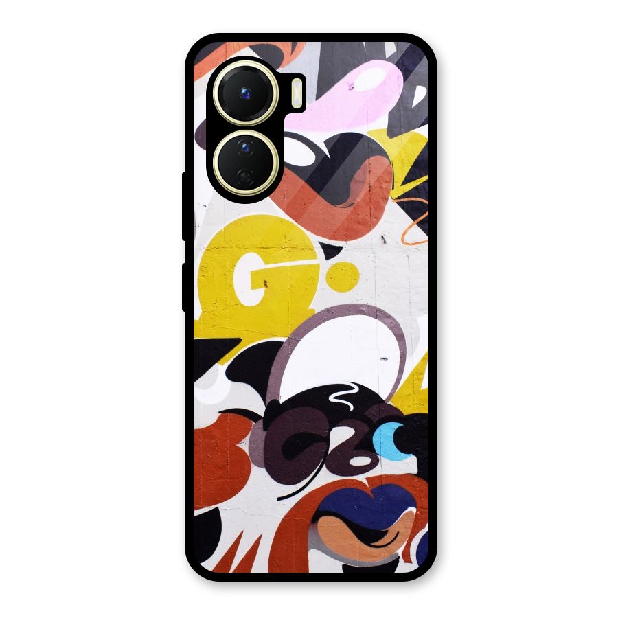 Graffiti Wall Glass Back Case for Vivo Y16