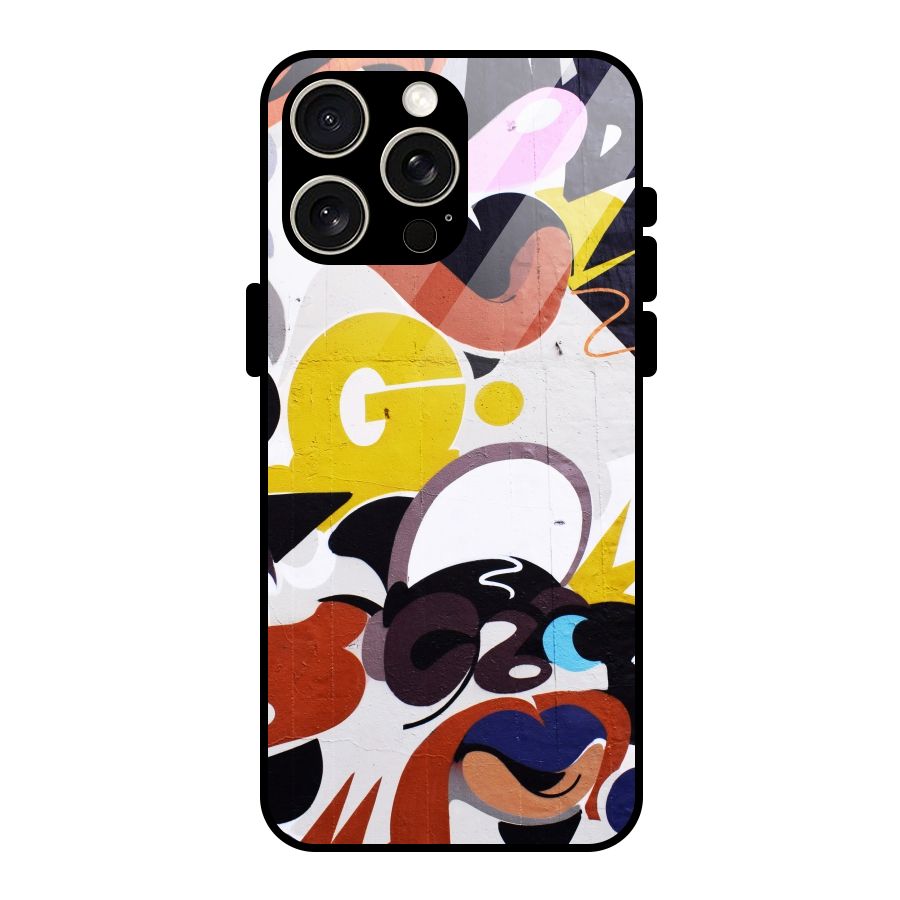 Graffiti Wall Glass Back Case for iPhone 15 Pro Max