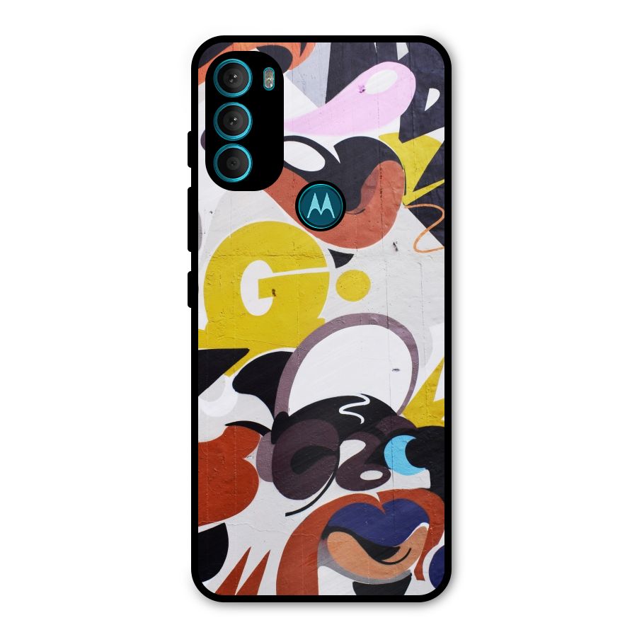 Graffiti Wall Metal Back Case for Moto G71 5G