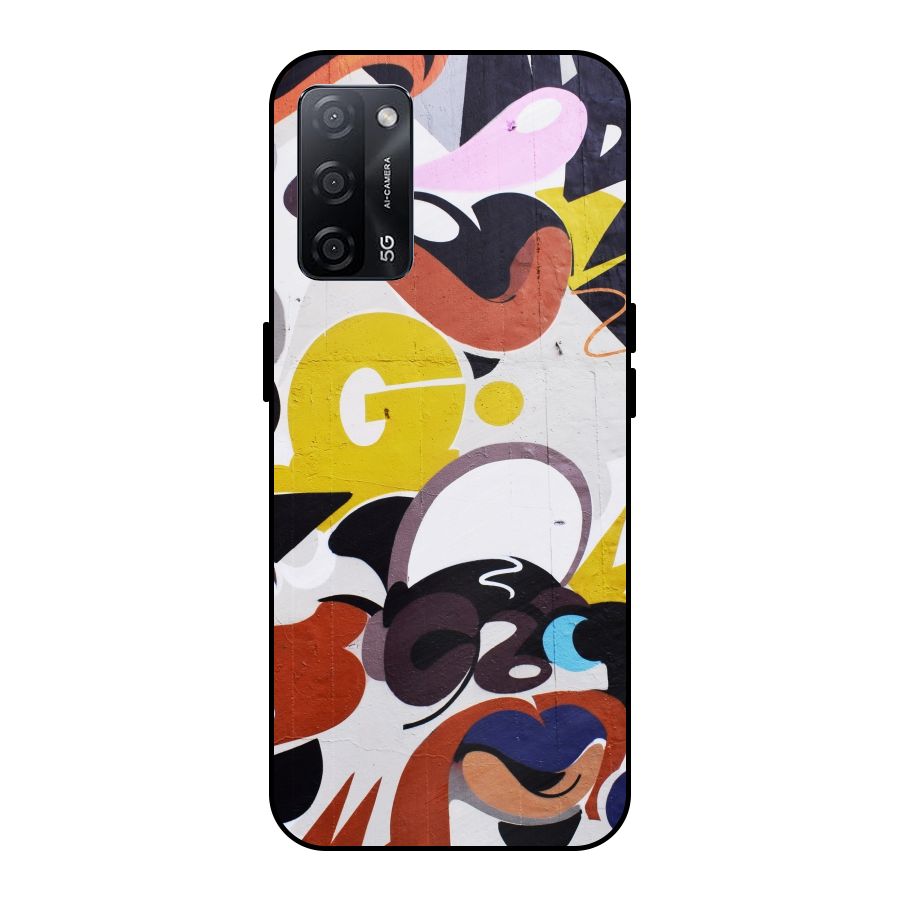 Graffiti Wall Metal Back Case for Oppo A53s 5G