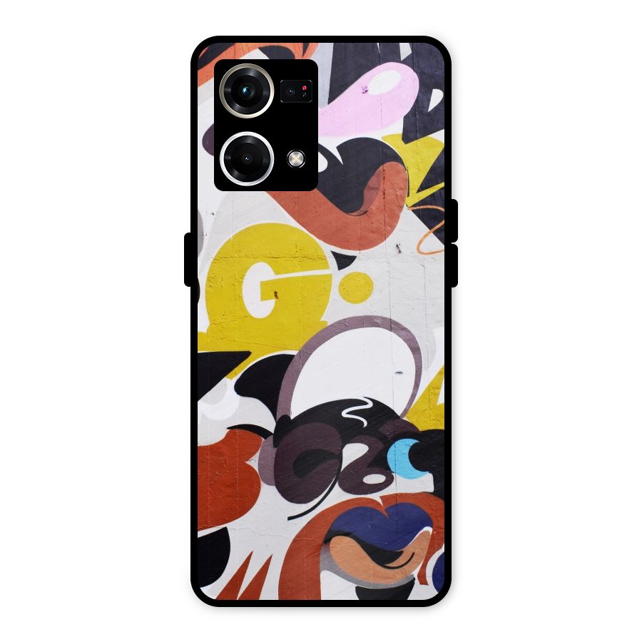 Graffiti Wall Metal Back Case for Oppo F21s Pro 4G