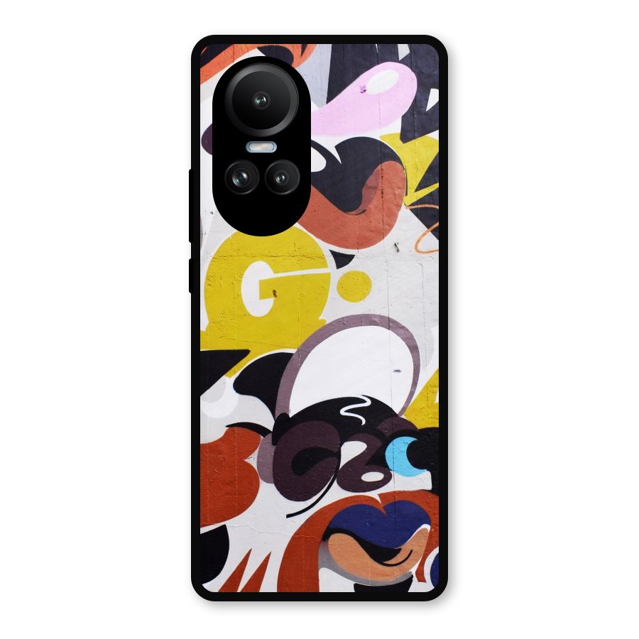 Graffiti Wall Metal Back Case for Oppo Reno10 Pro