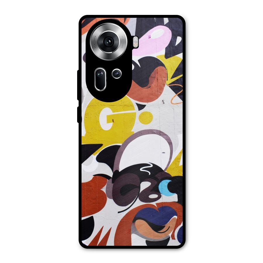 Graffiti Wall Metal Back Case for Oppo Reno11 5G