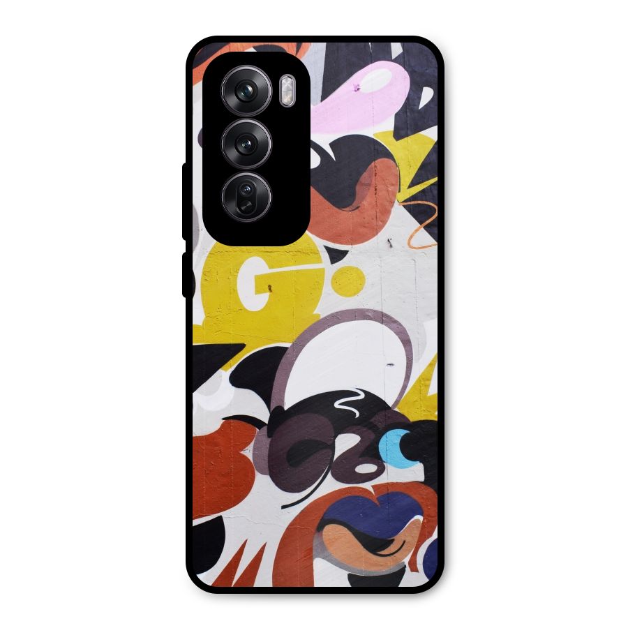 Graffiti Wall Metal Back Case for Oppo Reno12 Pro
