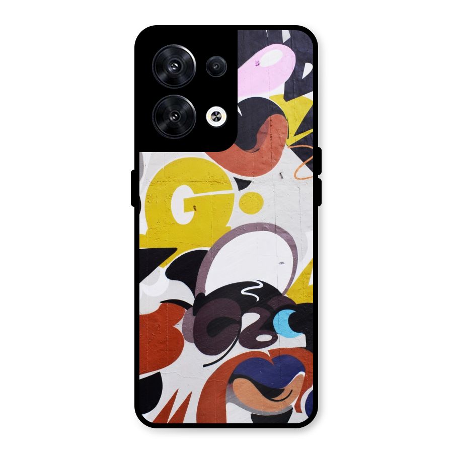 Graffiti Wall Metal Back Case for Oppo Reno8 5G