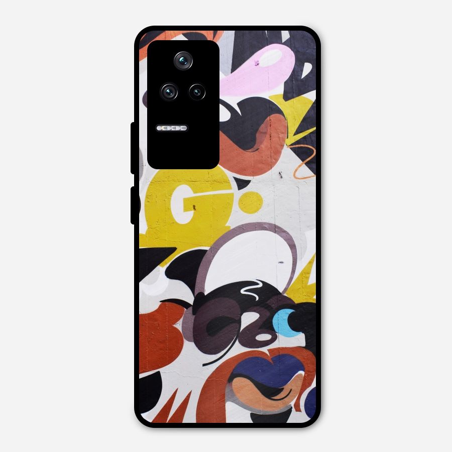 Graffiti Wall Metal Back Case for Poco F4 5G