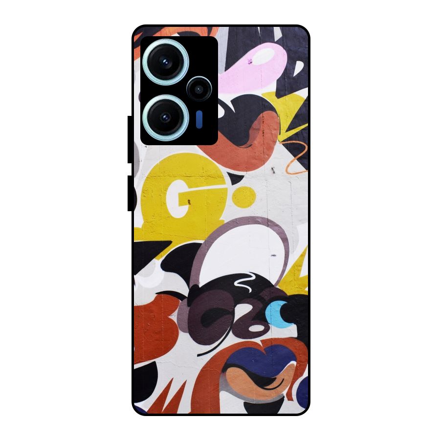 Graffiti Wall Metal Back Case for Poco F5