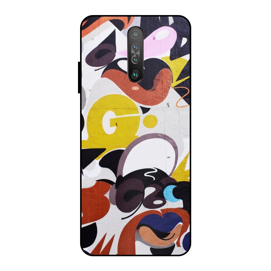 Graffiti Wall Metal Back Case for Poco X2
