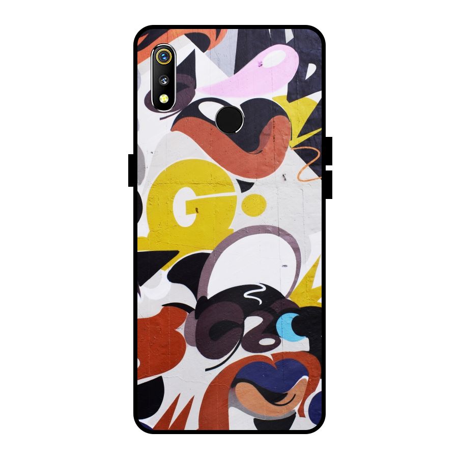Graffiti Wall Metal Back Case for Realme 3i