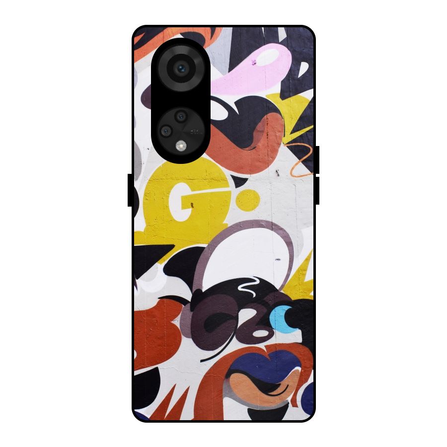 Graffiti Wall Metal Back Case for Reno8 T 5G