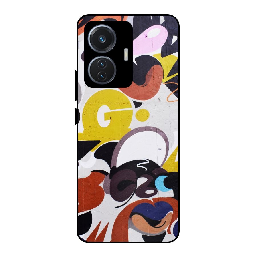 Graffiti Wall Metal Back Case for Vivo T1 44W