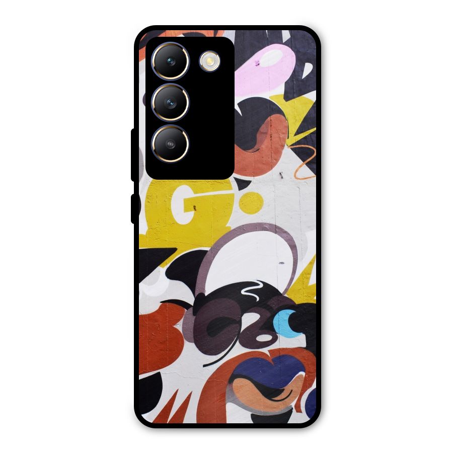 Graffiti Wall Metal Back Case for Vivo T3 5G