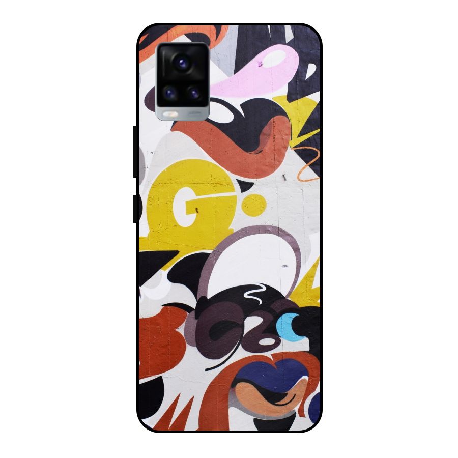 Graffiti Wall Metal Back Case for Vivo V20 2021