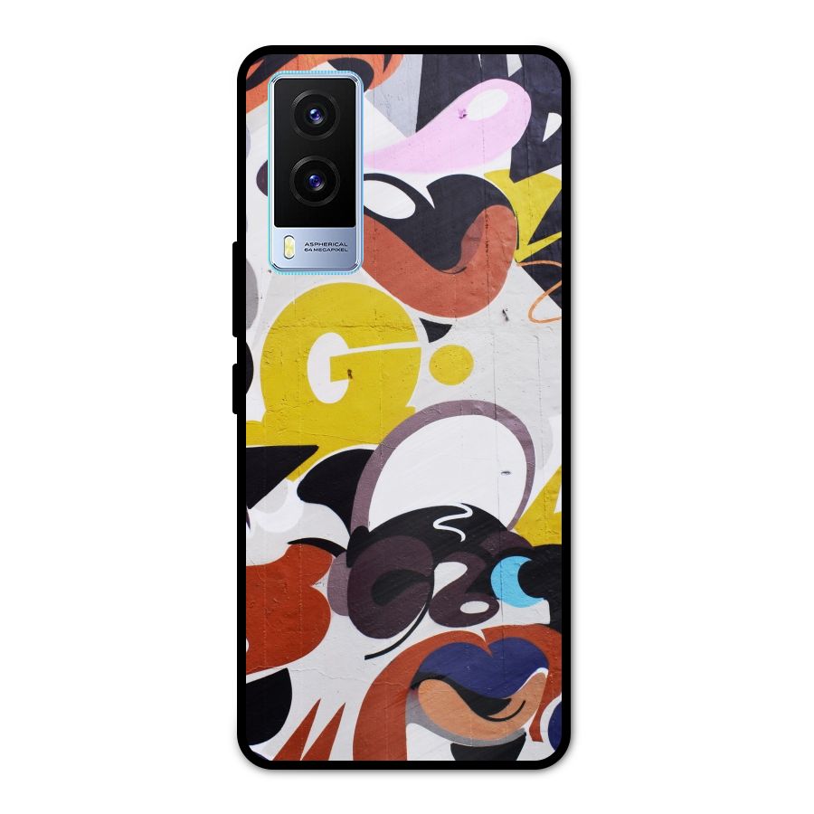 Graffiti Wall Metal Back Case for Vivo V21e 5G