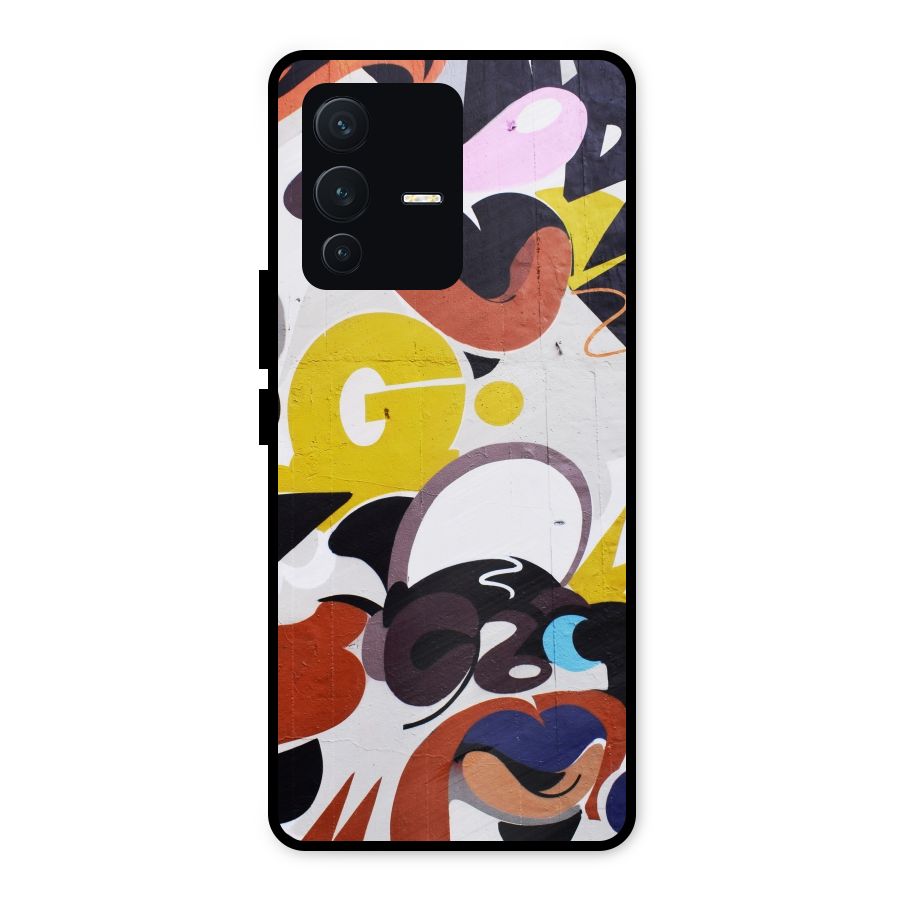 Graffiti Wall Metal Back Case for Vivo V23 5G