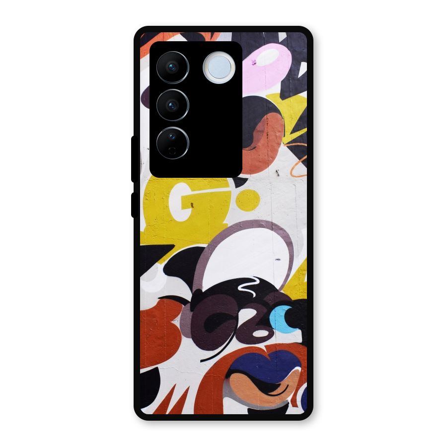 Graffiti Wall Metal Back Case for Vivo V27