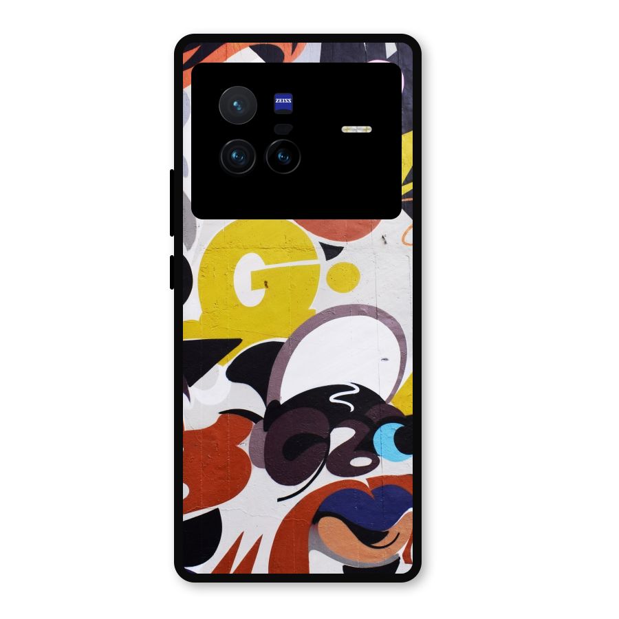 Graffiti Wall Metal Back Case for Vivo X80