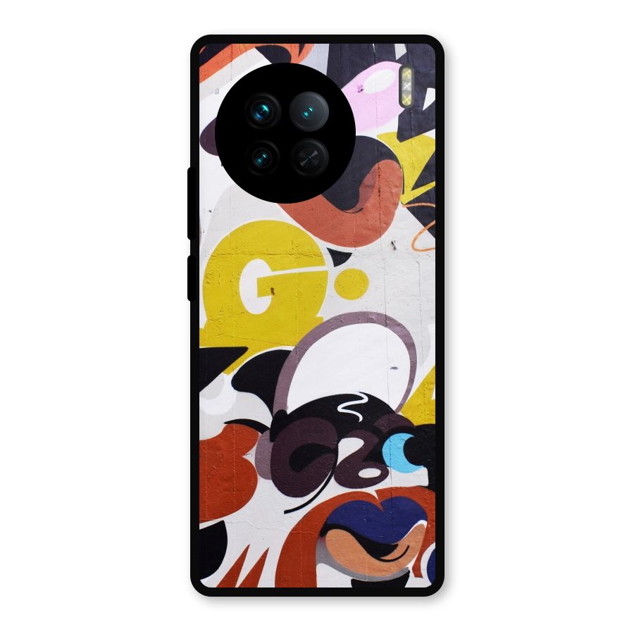 Graffiti Wall Metal Back Case for Vivo X90