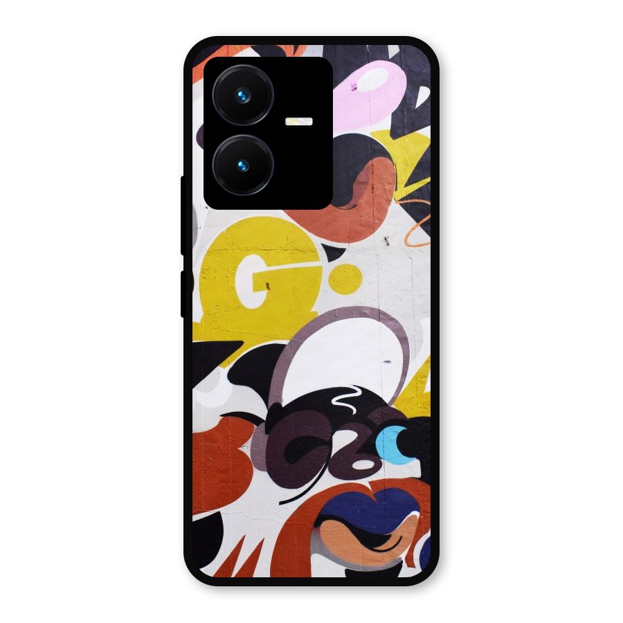 Graffiti Wall Metal Back Case for Vivo Y22