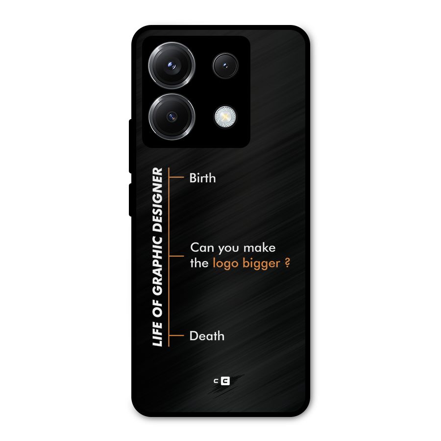 Graphic Designer Life Metal Back Case for Poco X6