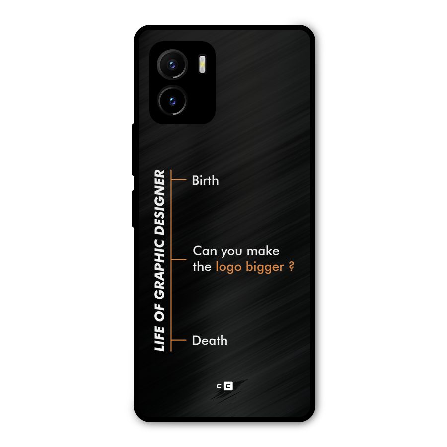 Graphic Designer Life Metal Back Case for Vivo Y15s
