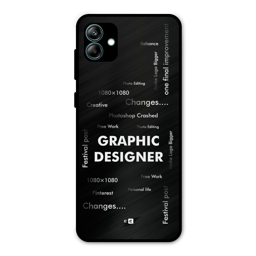 Graphic Designer Struggles Metal Back Case for Galaxy A04
