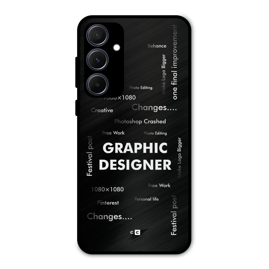 Graphic Designer Struggles Metal Back Case for Galaxy A35