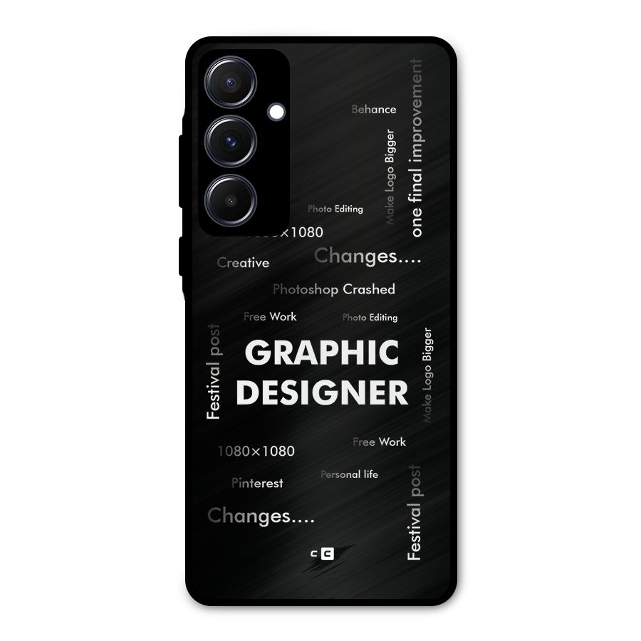 Graphic Designer Struggles Metal Back Case for Galaxy A55