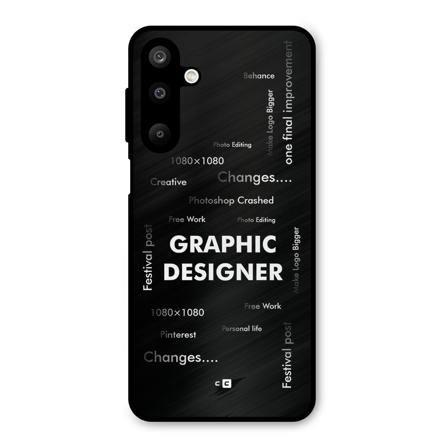 Graphic Designer Struggles Metal Back Case for Galaxy M16