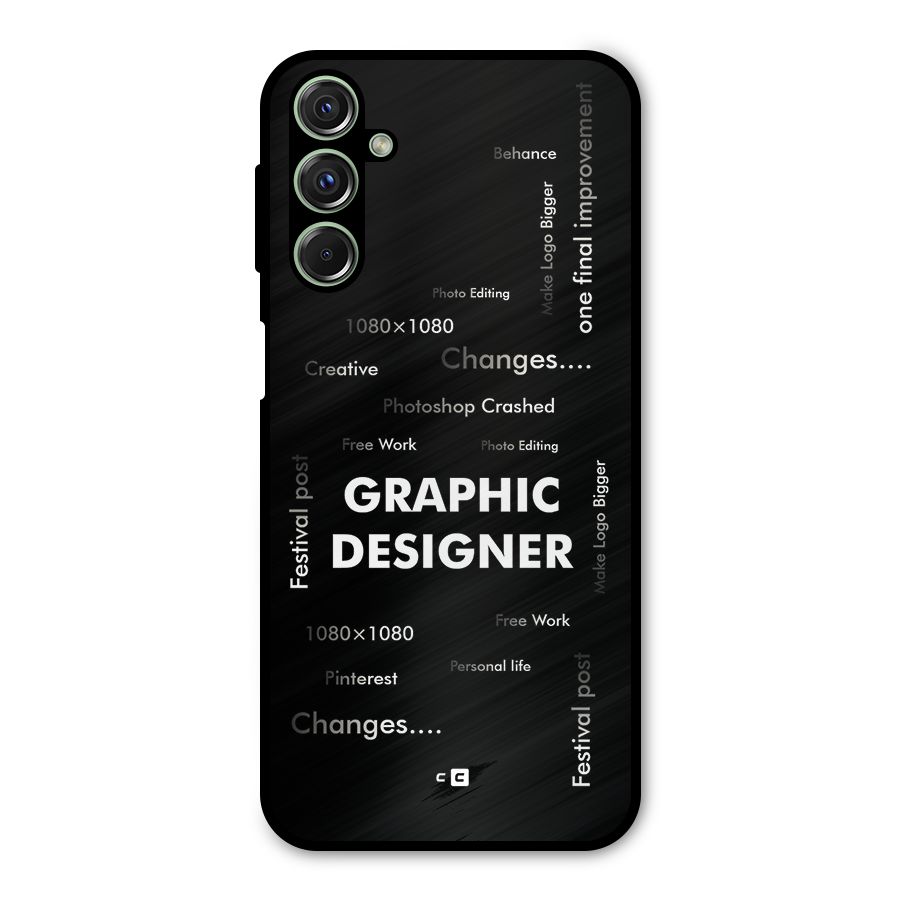 Graphic Designer Struggles Metal Back Case for Galaxy M34