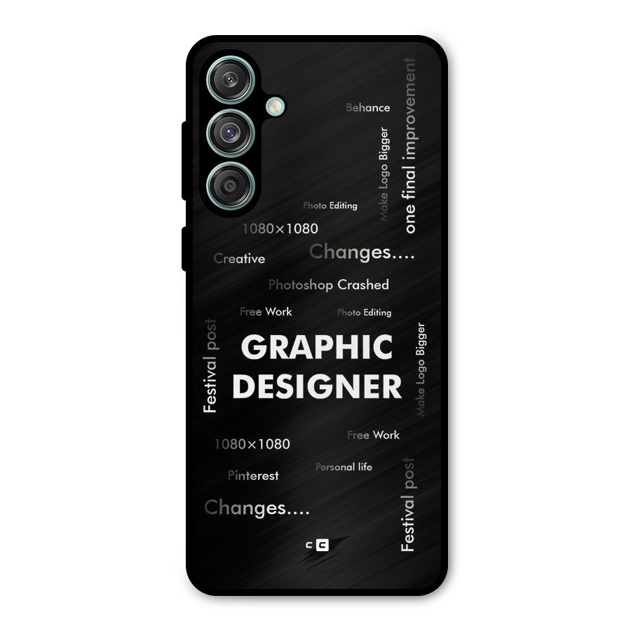 Graphic Designer Struggles Metal Back Case for Galaxy M55 5G