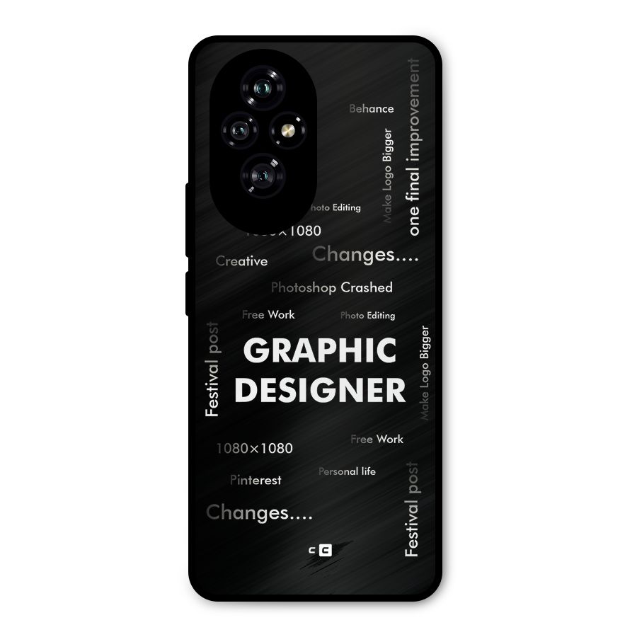 Graphic Designer Struggles Metal Back Case for Honor 200